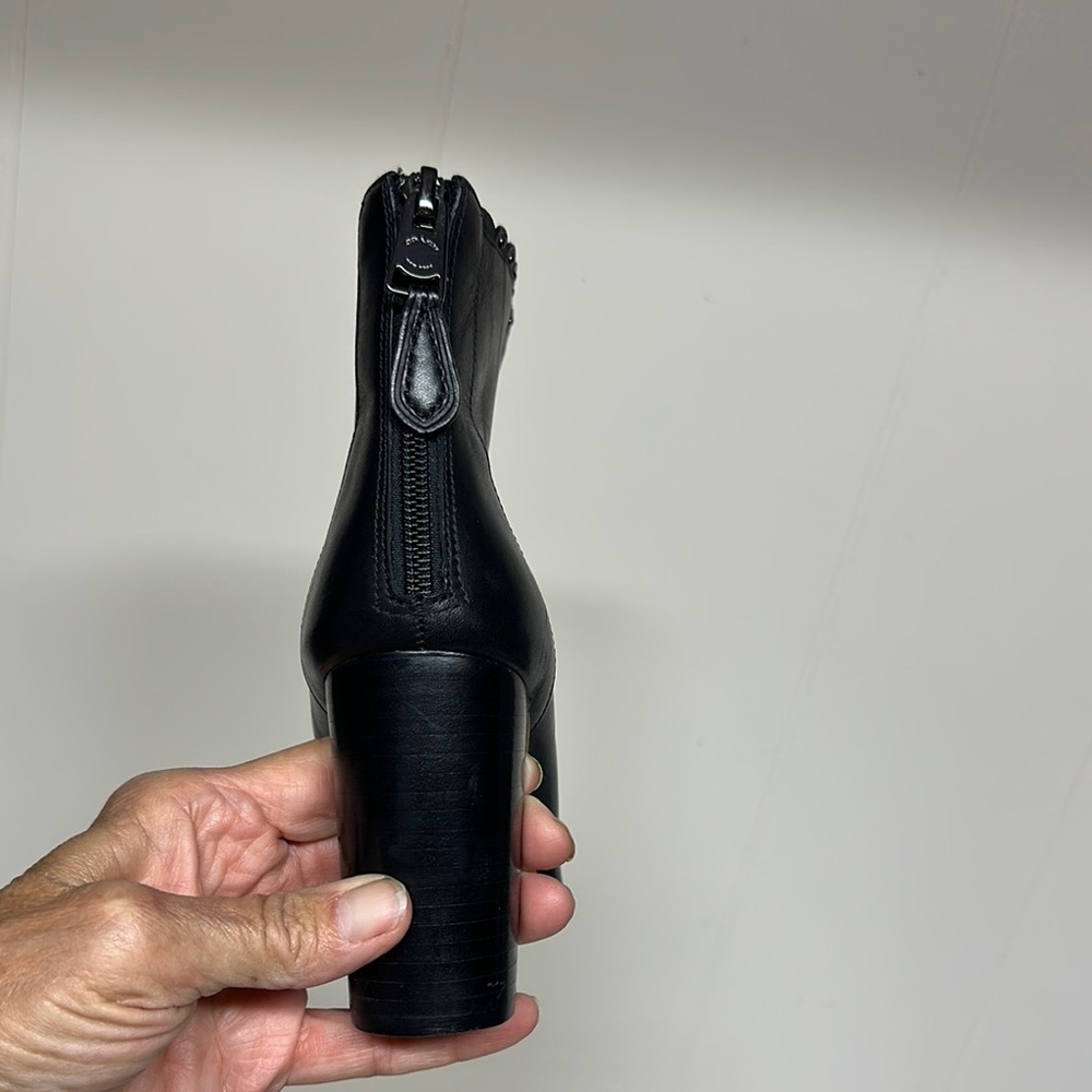 Coach Black Ankle Booties with Scalloped Trim - Picture 6 of 14